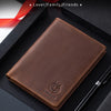 Vintage Genuine Leather Passport Holder with RFID Blocking
