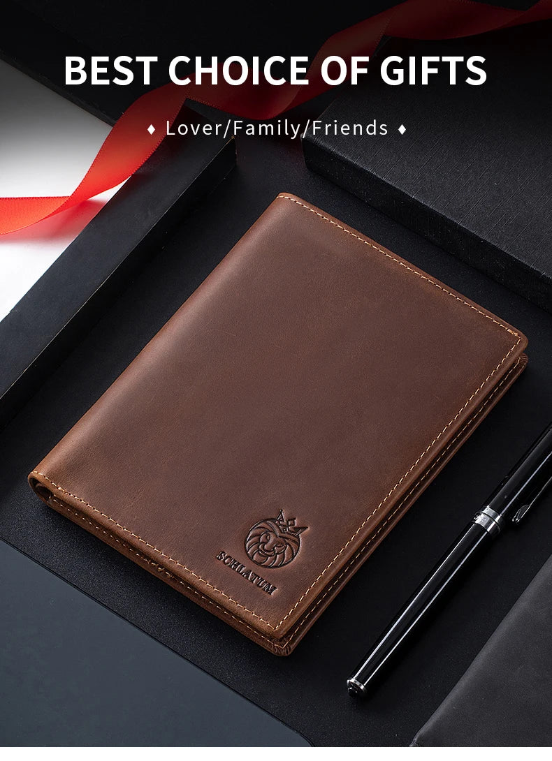 Vintage Genuine Leather Passport Holder with RFID Blocking