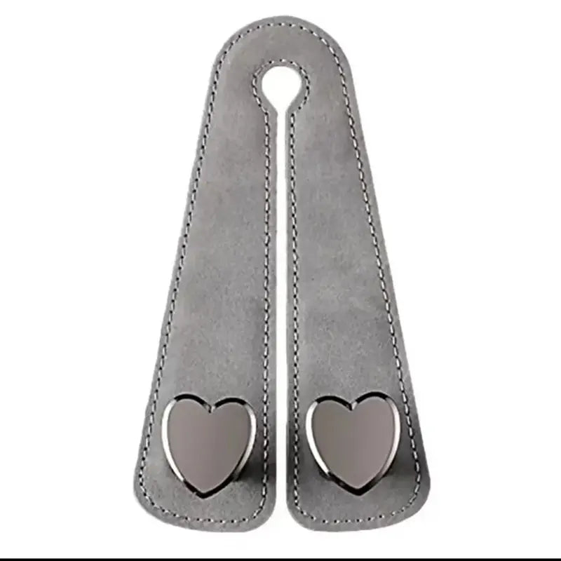 Gray car seat headrest hook with dual hooks for bags and phones