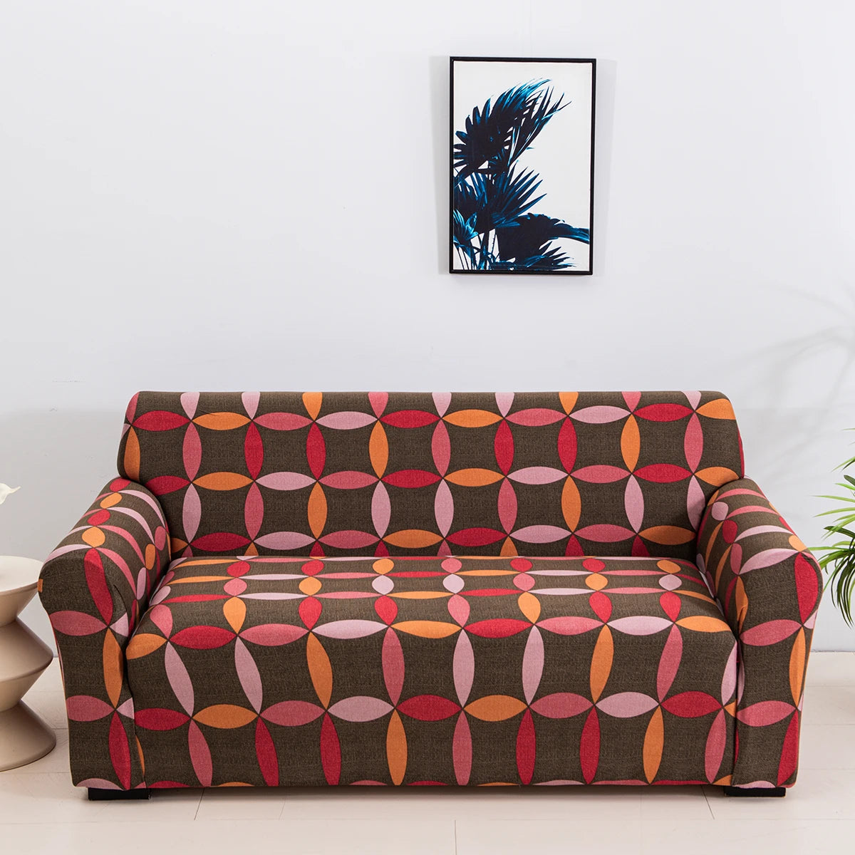Floral Print Stretch Sofa Cover with Elastic Edge