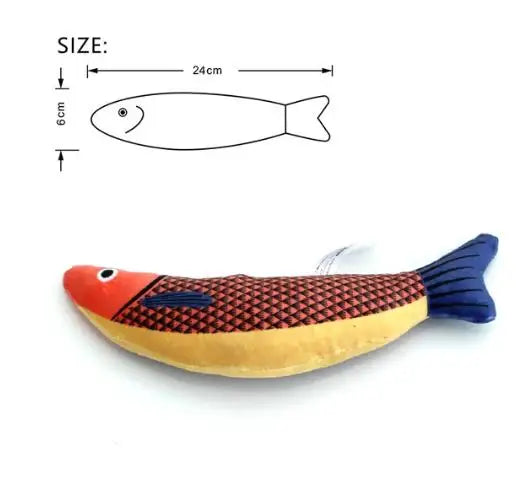 Interactive Fish Catnip Plush Toy with Squeaker