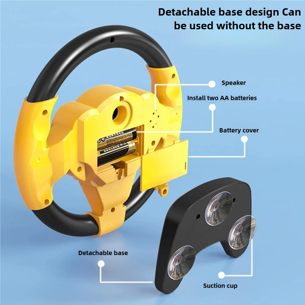 360° Rotating Music Steering Wheel Toy for Kids