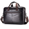 Genuine Leather Laptop Briefcase for Men – 14" Retro Cowhide Bag