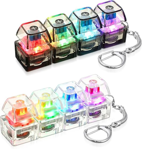 Un set de jouets anti-stress clés LED colorés aux différents tons et designs.
