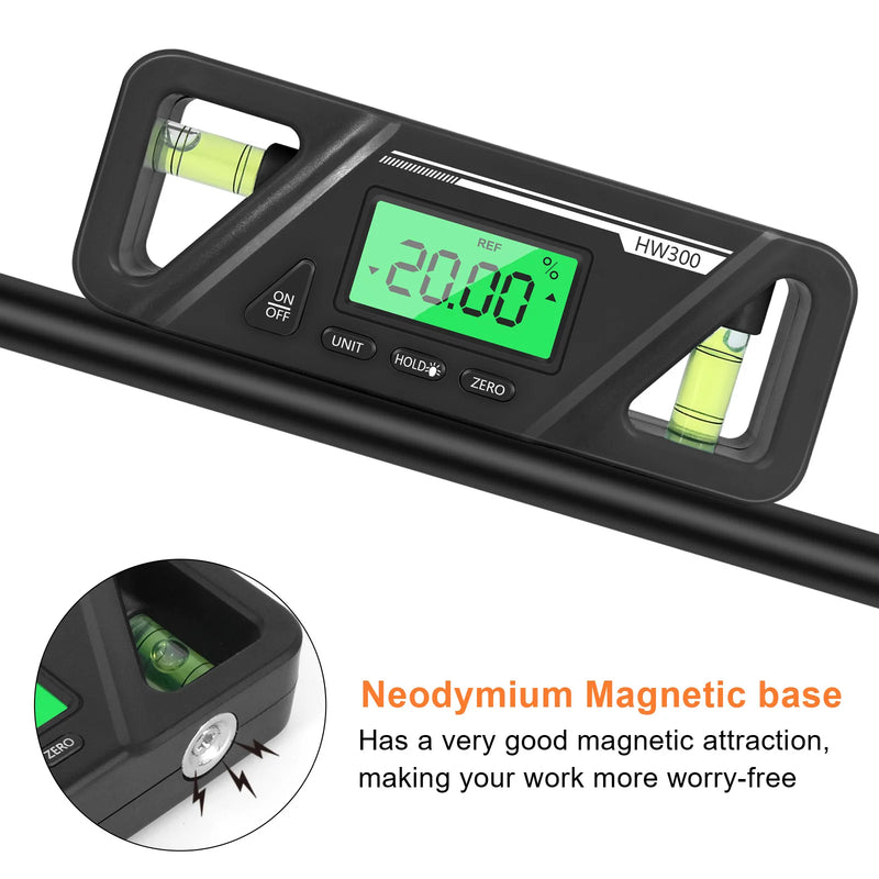 Digital Magnetic Inclinometer with Backlit LCD Display