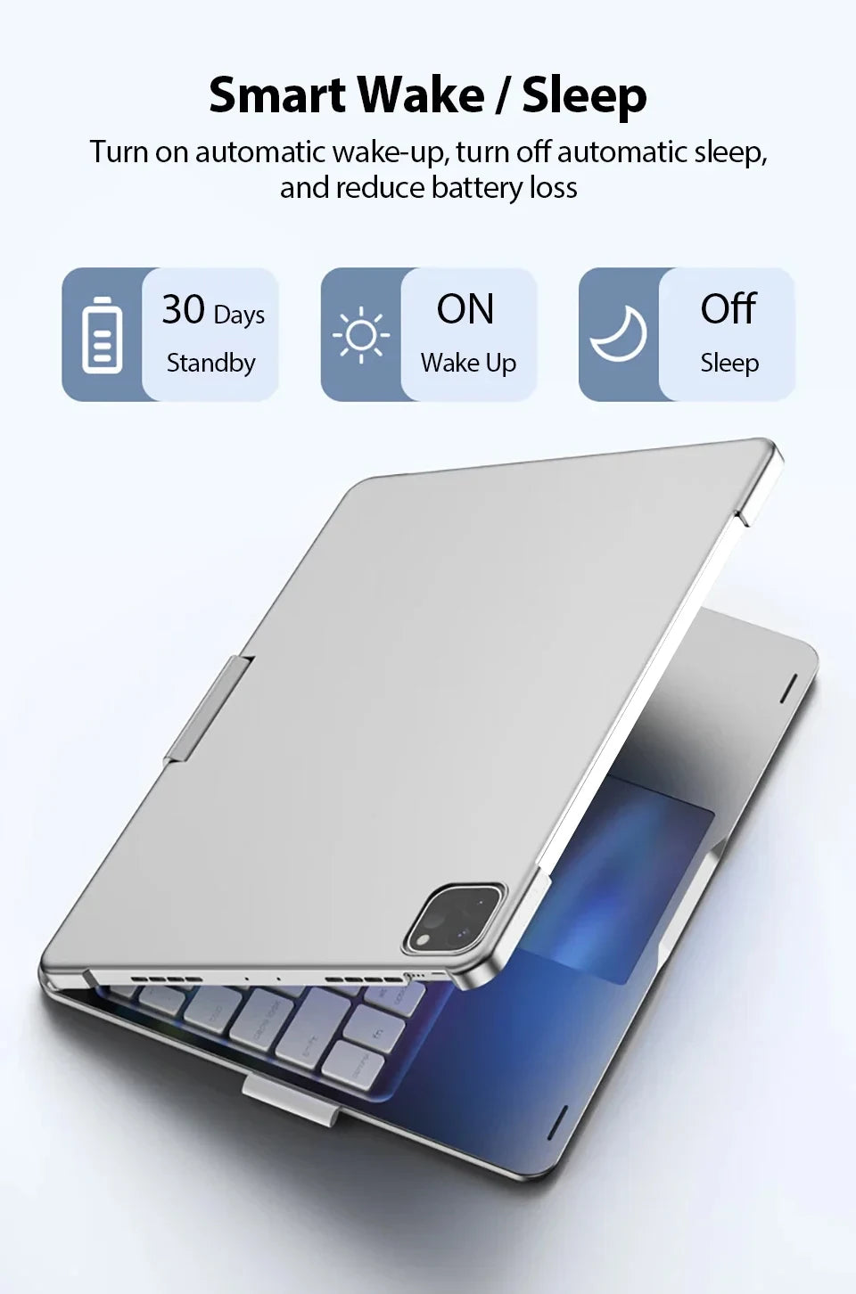 360° Rotating iPad Keyboard Case with Touchpad