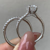 Oval Cut Moissanite Bridal Ring Set in Sterling Silver