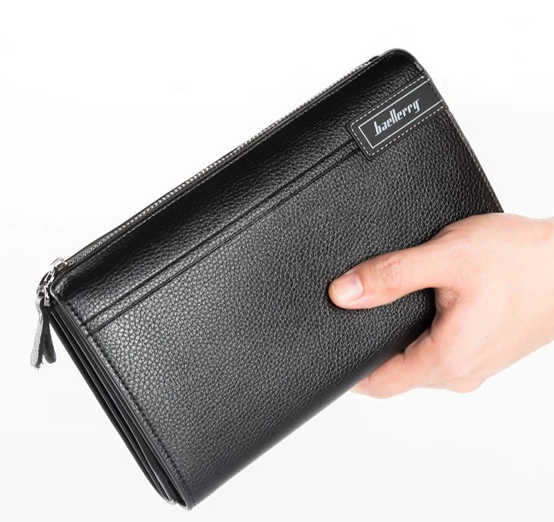 Premium Men's Business Handbag with Large Capacity and Zipper Closure