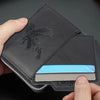 HOVIS Men's Slim Leather Wallet with Eagle Emboss and Zip Closure