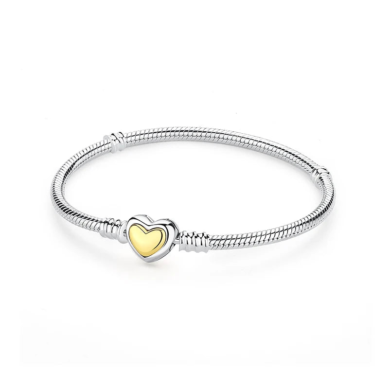 925 Sterling Silver Heart Charm Bracelet