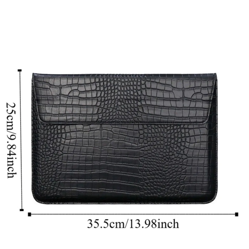 Étui pour ordinateur portable en cuir PU fin avec fermeture magnétique