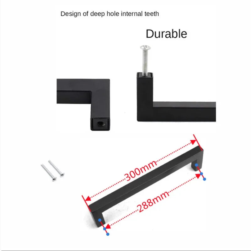 Design of deep hole internal teeth for durable matte black stainless steel cabinet pulls