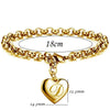 Gold Heart Alphabet Charm Bracelet