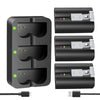A set of black rechargeable batteries for Ring video doorbells and cameras, including the battery pack and connectors.