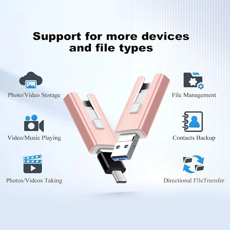 4-in-1 USB 3.0 Flash Drive for iPhone, iPad, and More
