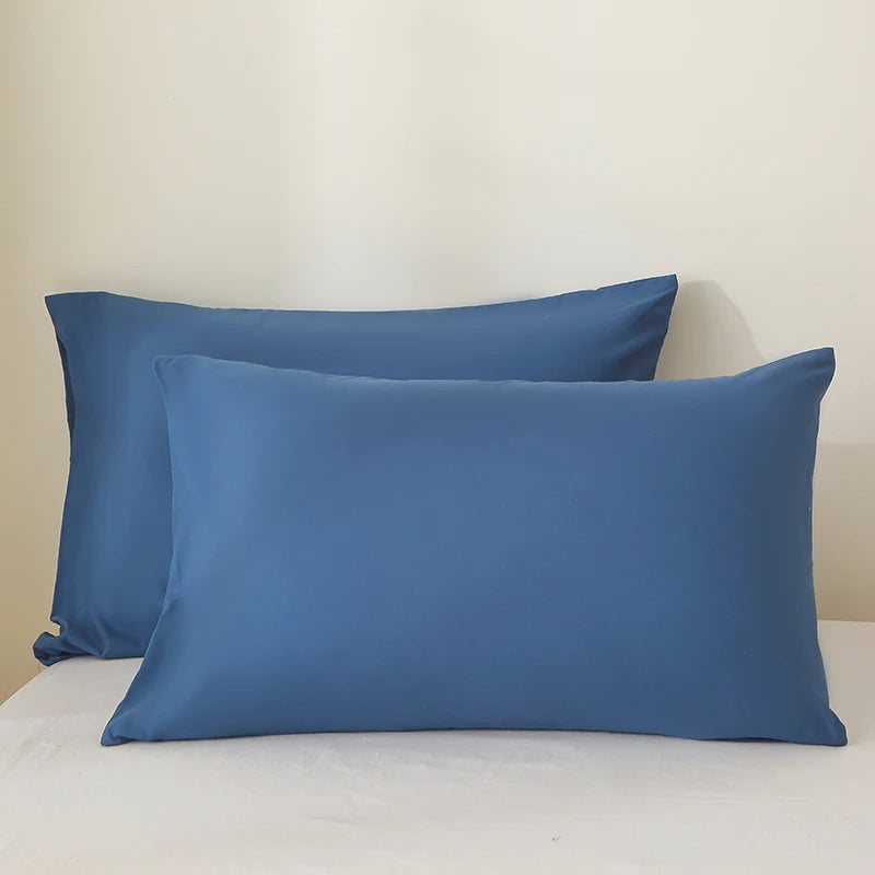 Breathable Solid Color Pillowcase Set (2-Pack) – Soft, Waterproof, Easy Care