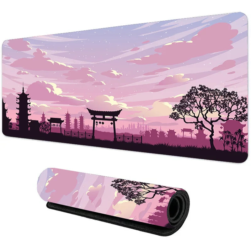 Large Non-Slip Mouse Pad with Night Moonlight Design