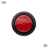 A round 12V LED light assembly with seven red LEDs, used as a flush mount tail light.