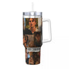 Insulated stainless steel tumbler featuring a collage of faces and the text RAFE CAMERON