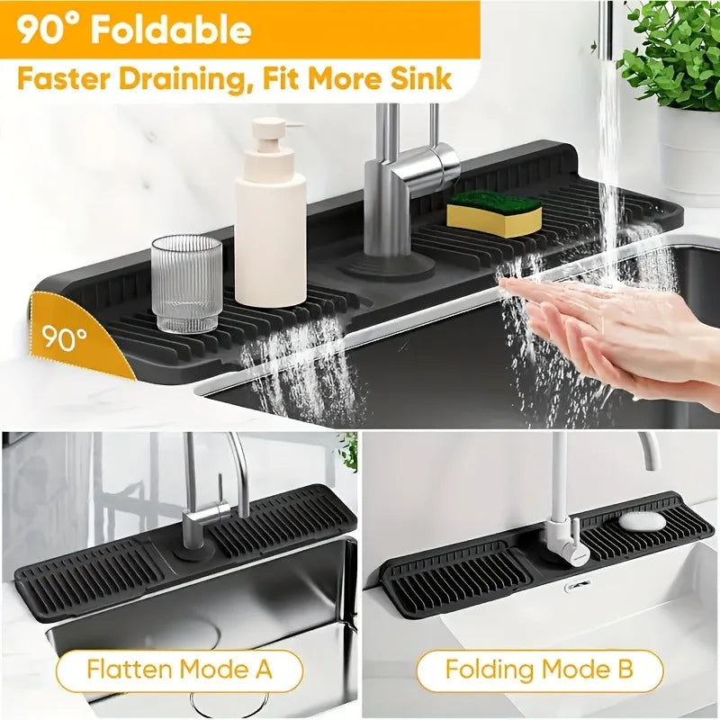 Silicone Faucet Splash Guard Mat for Kitchen Sink