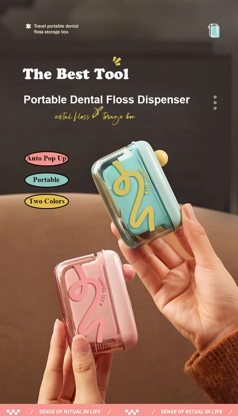 Pop-Up Dental Floss Dispenser with Refillable Storage Case