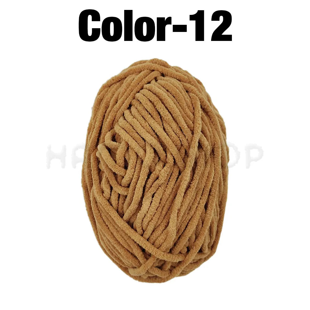 Soft Velvet Chenille Yarn for Knitting and Crochet – 2 Rolls