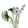 Gläserne Iris-Blumenfigur mit Vase