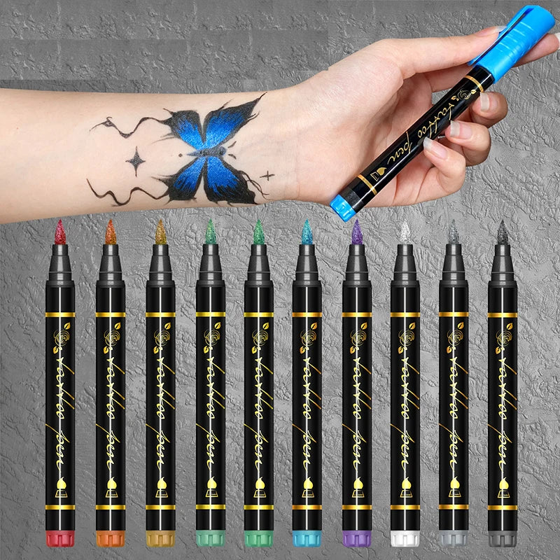 10-Piece Non-Toxic Face Paint Marker Set for Kids & Adults