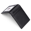 Slim RFID-Blocking Leather Wallet with Metal Clasp
