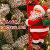 Electric climbing ladder with music Santa Claus doll hanging on a Christmas tree.