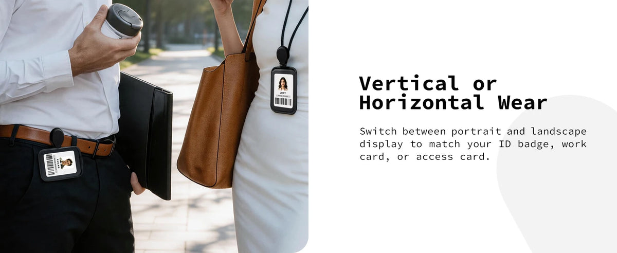 Premium Leather ID Card Holder with Adjustable Lanyard