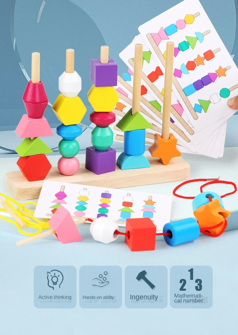 Montessori Wooden Color & Shape Matching Puzzle for Toddlers