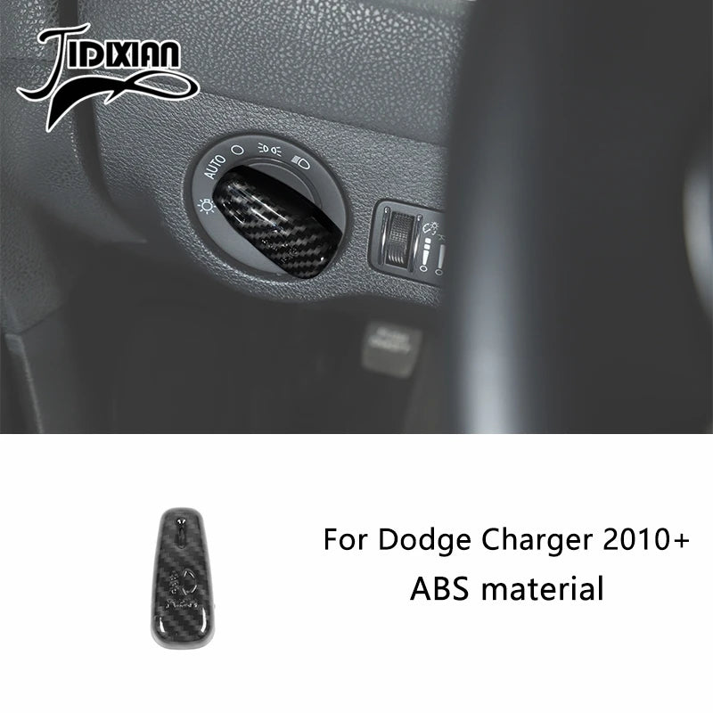 Carbon fiber interior trim kit for Dodge Charger 2010+ featuring ABS material components.