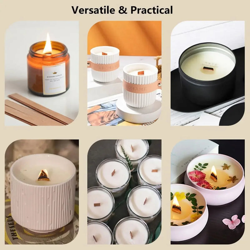 Natural Wooden Wick Candle Wicks for DIY Aromatherapy
