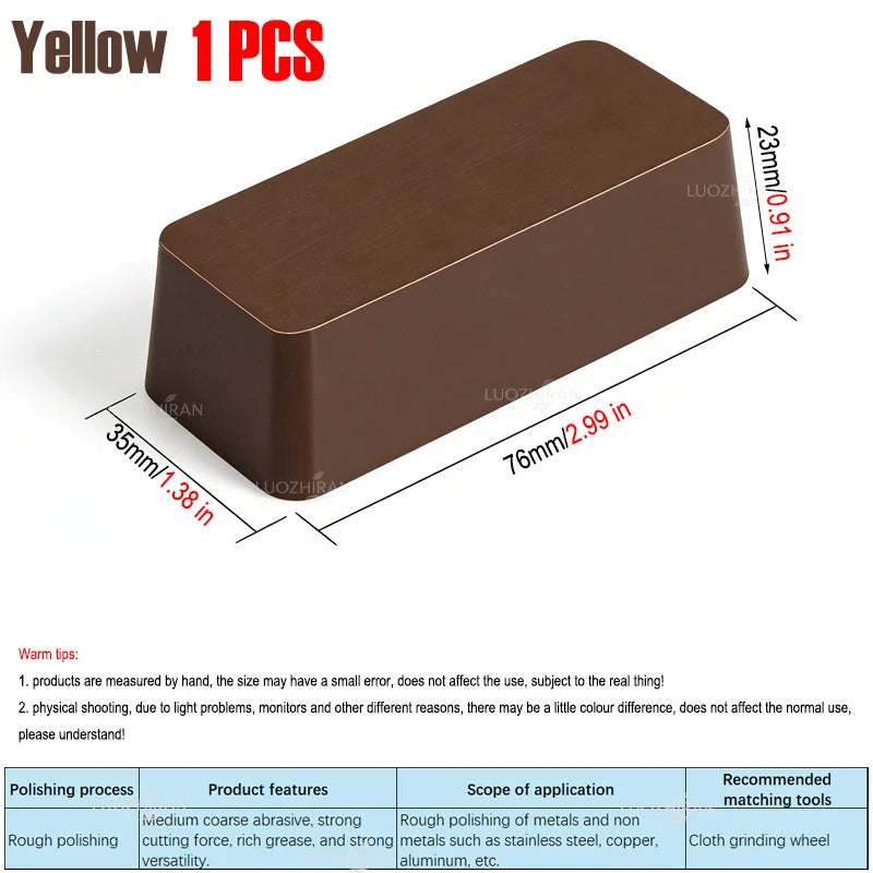 6-Color Metal Polishing Wax Bar Set for Mirror Finish