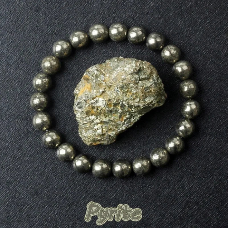 Natural Pyrite & Chalcopyrite Stone Bracelet