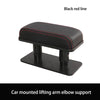 Black red line car mounted lifting arm elbow support pad for adjustable comfort.