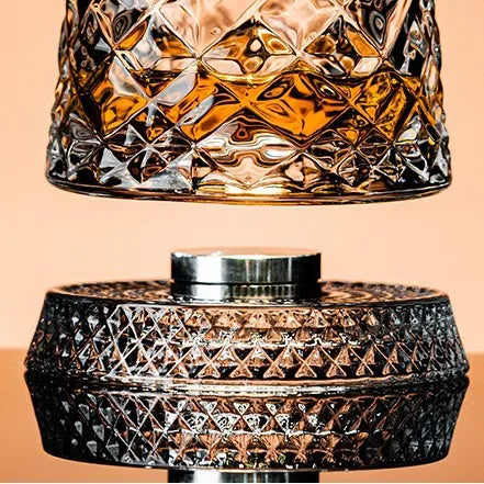 Rotating Crystal Whiskey Tumbler with Base