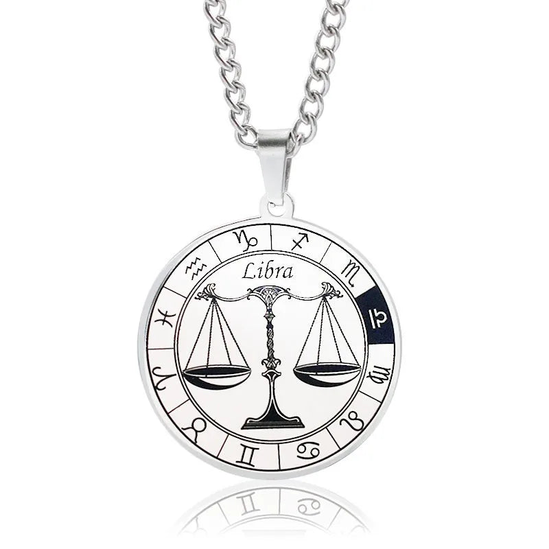 Collier Constellation du Zodiaque en Acier Inoxydable