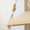 Triangle Wood Floating Wall Shelf with Macrame Rope