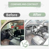 Before and after comparison of carbon fiber trim kit installation on a Toyota 4Runner interior.
