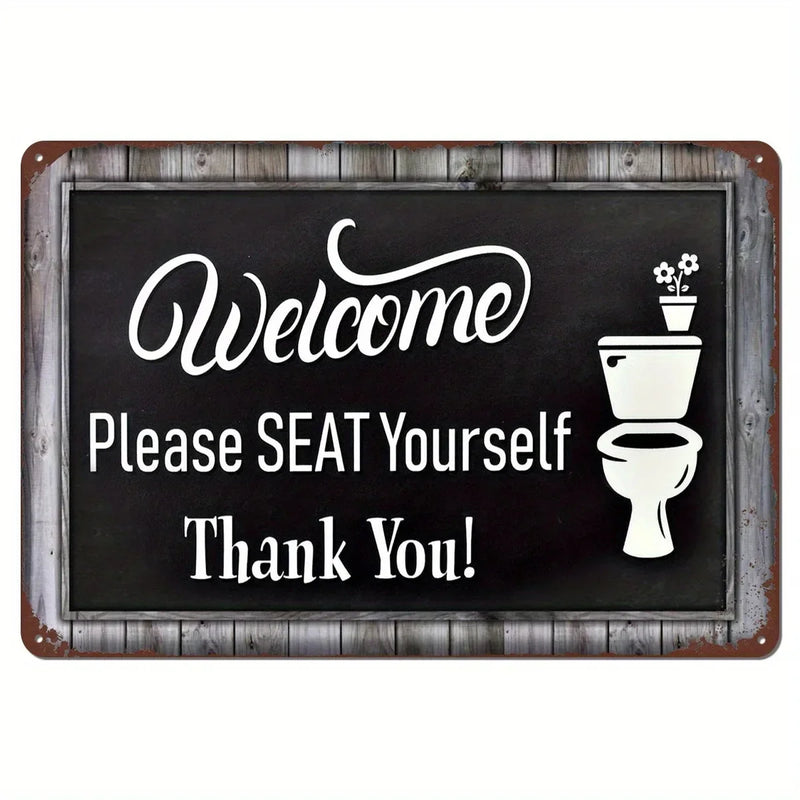 Vintage Metal Bathroom Sign - "This Is A Bathroom, Not An Internet Cafe"