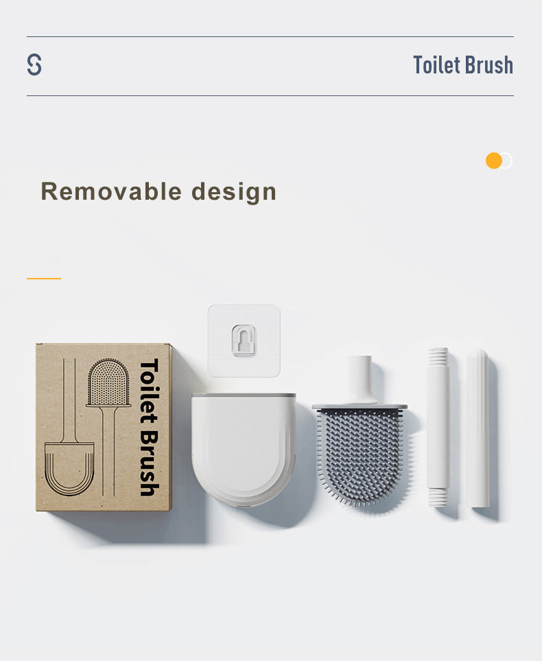 Silicone Toilet Brush with Wall-Mount Holder