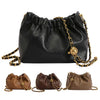 PU Leather Pleated Hobo Crossbody Bag