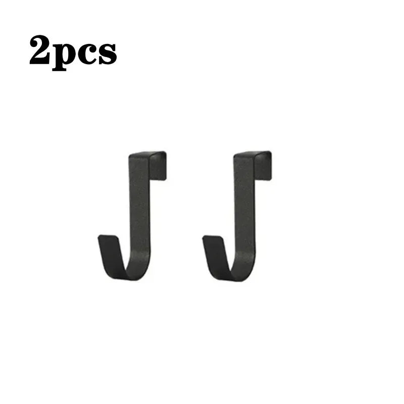 Stainless Steel Over-the-Door Hooks for Kitchen and Bathroom Storage
