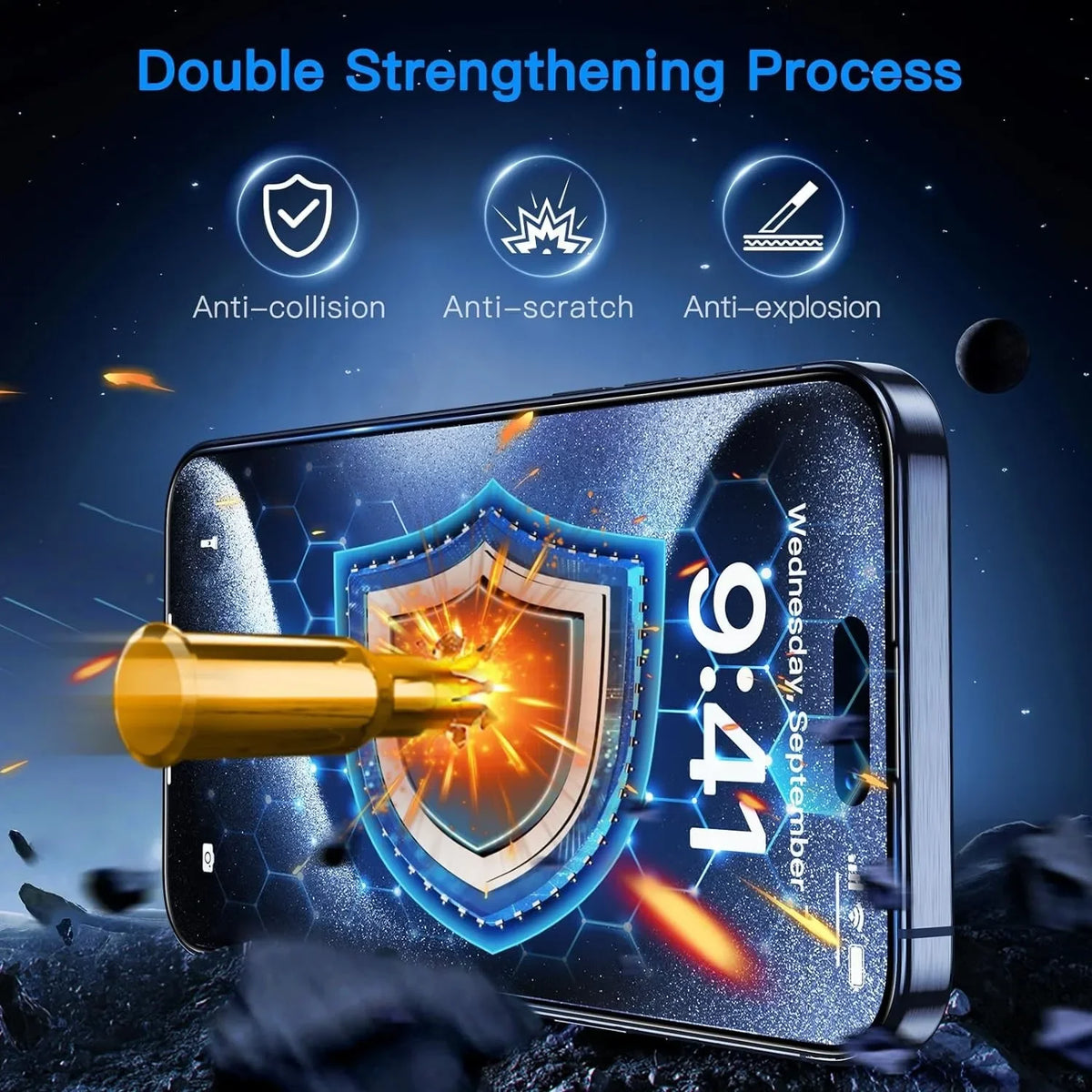 2-Pack Tempered Glass Screen Protector for iPhone with Auto Dust-Elimination Install