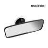 A rectangular car rear view mirror with a silver finish and a black mounting base.