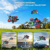 LED light foam stunt airplane demonstrating immersive hovering and a perfect circular trajectory in the air.