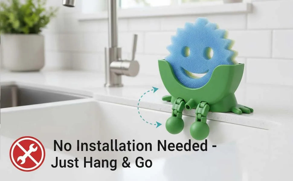 Hanging Sponge Holder with Drainage – Space-Saving Kitchen Sink Organizer