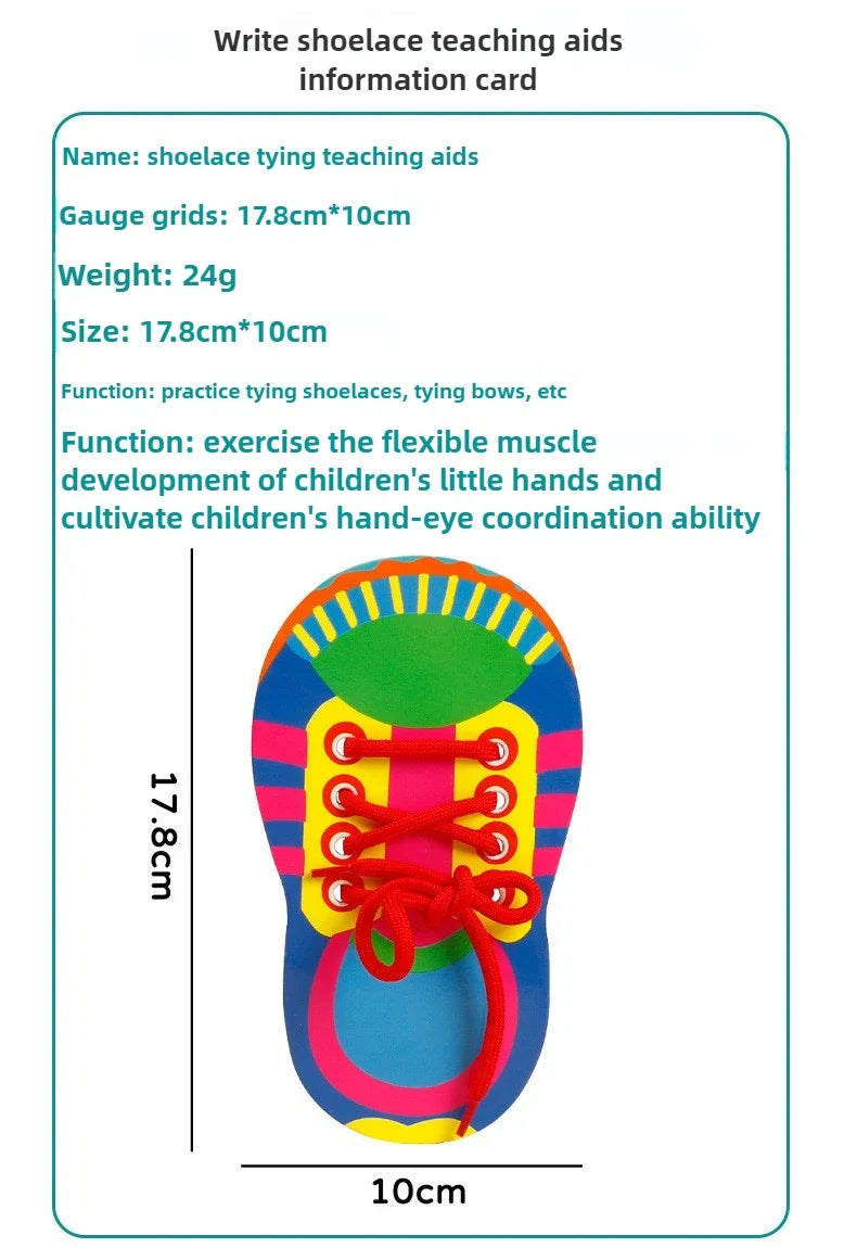 Shoelace Tying Practice Board for Kids – Learn to Tie Laces